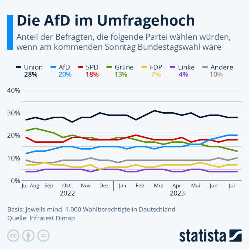 Infografik: Die AfD im Umfragehoch | Statista