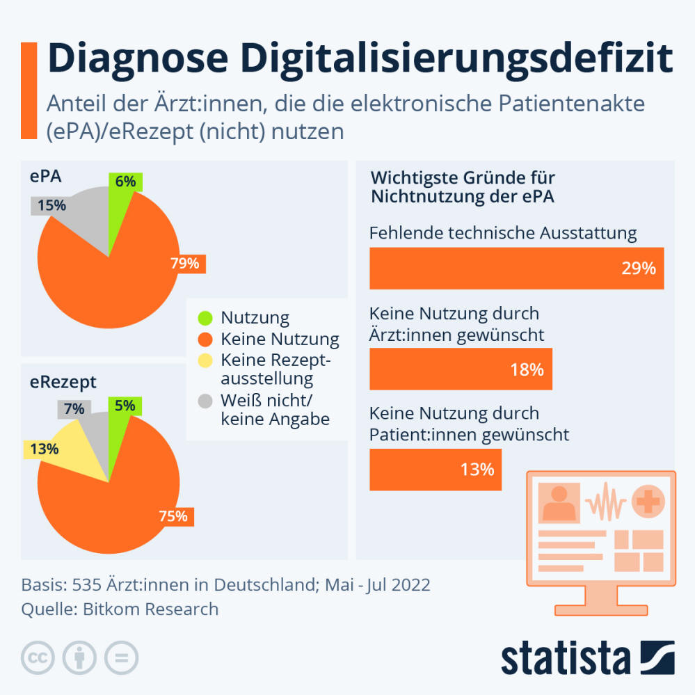 Infografik: Diagnose Digitalisierungsdefizit | Statista