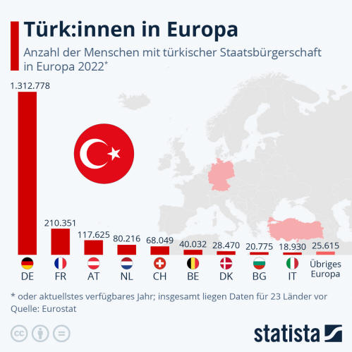 Infografik: Türk:innen in Europa | Statista