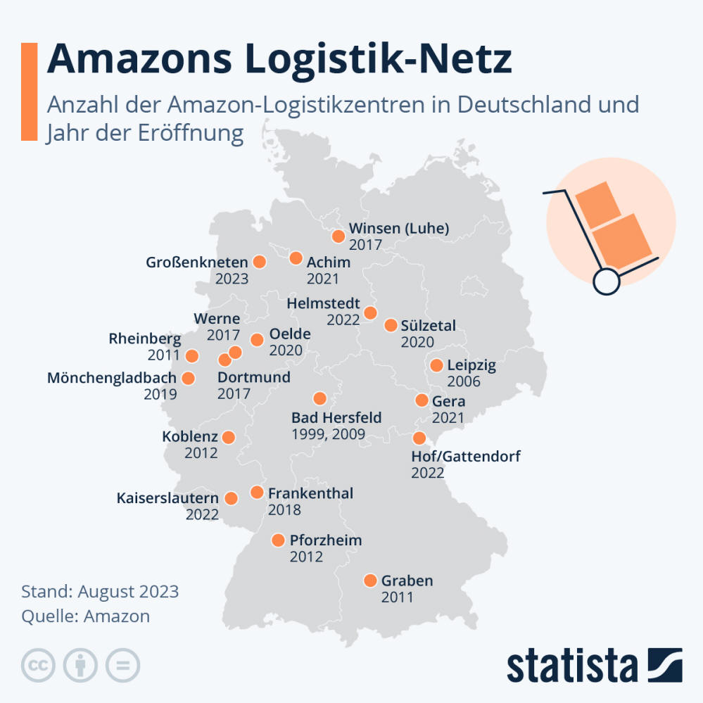 Infografik: Amazons Logistik-Netz | Statista